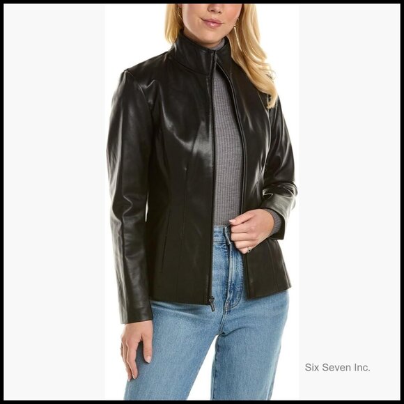 Exposed Zip Faux Leather Trench Coat